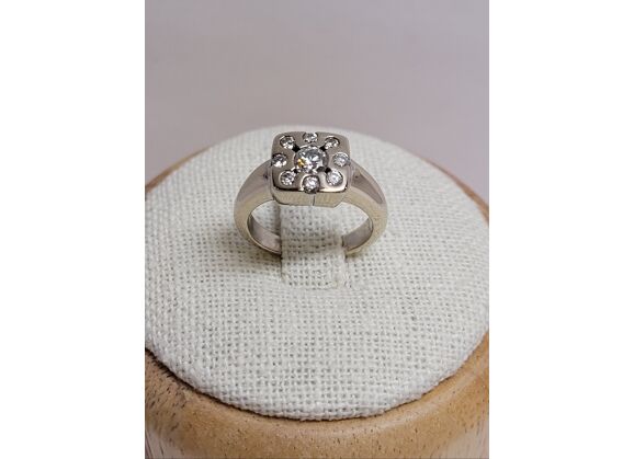 Image Bague Or gris Diamant Diamant