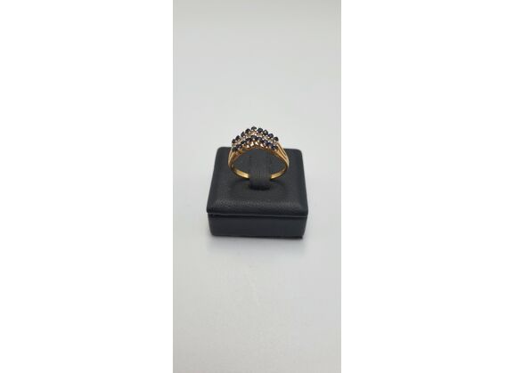 Image Bague Or jaune Diamant Saphir