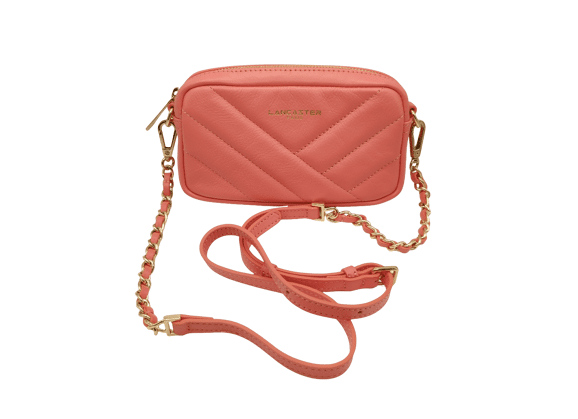 Image Sac à main LANCASTER Mini Soft Pochette Porté main Cuir Rose