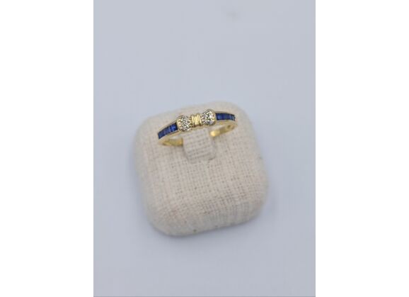 Image Bague Or jaune Saphir Diamant