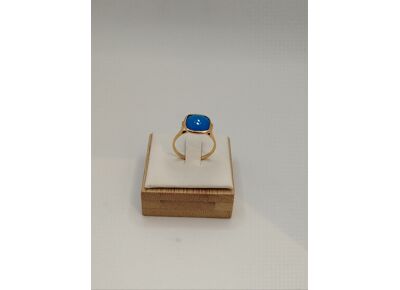 Image Bague Or jaune Pierre bleue Sans