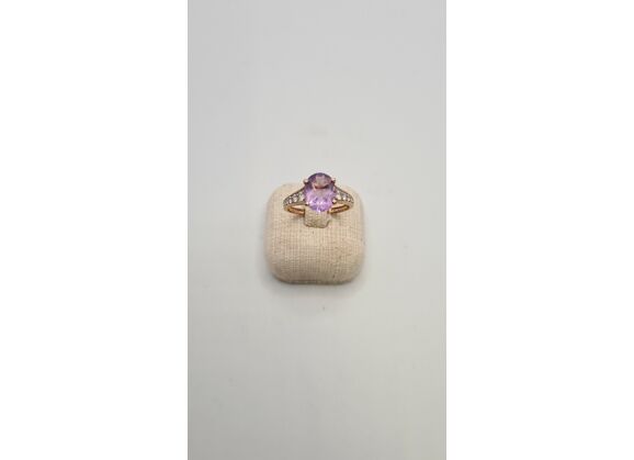 Image Bague Or rose Améthyste Améthyste