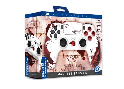 Image Acc. de jeux vidéo FREAKS AND GEEKS Manette Sans fil Blanc Bloody Feast PS4