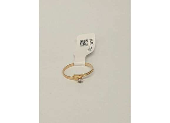 Image Bague Or jaune Pierre blanche Sans