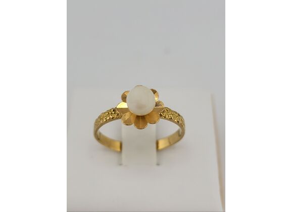 Image Bague Or jaune Perle Perle
