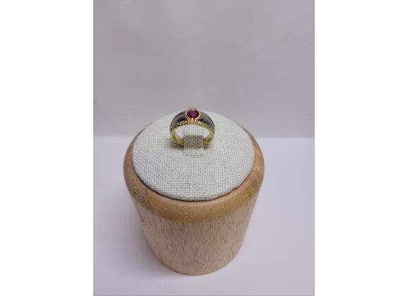 Image Bague Or jaune Rubis Diamant
