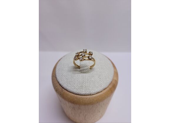 Image Bague Or jaune Pierres blanches
