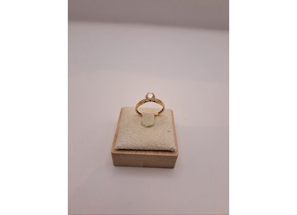 Image Bague Or jaune Oxyde de zirconium
