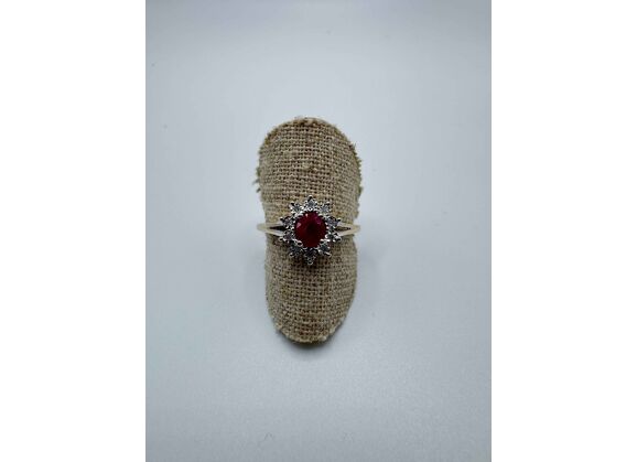 Image Bague Or blanc Rubis Diamant