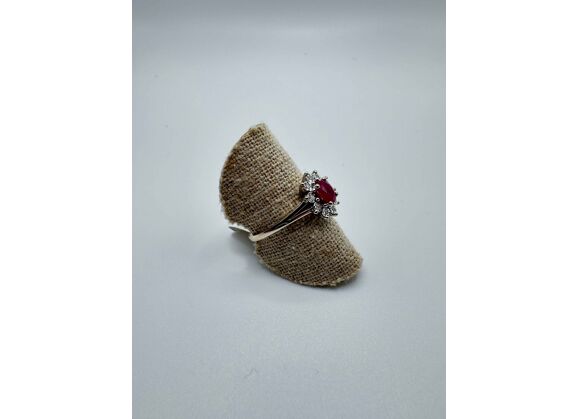 Image Bague Or blanc Rubis Diamant