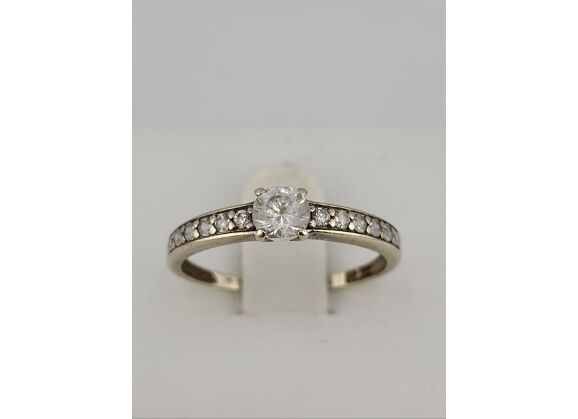 Image Bague Or blanc Oxyde de zirconium Oxyde de zirconium