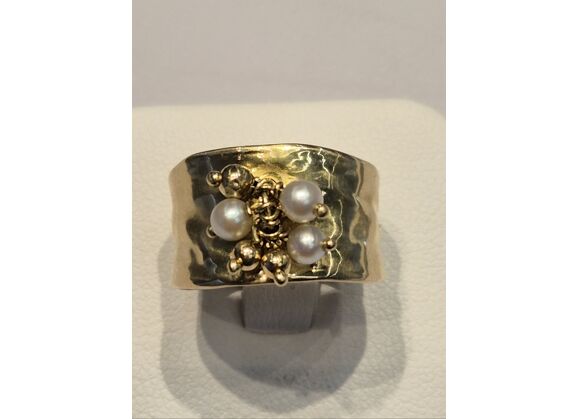 Image Bague Or jaune Perle Perle