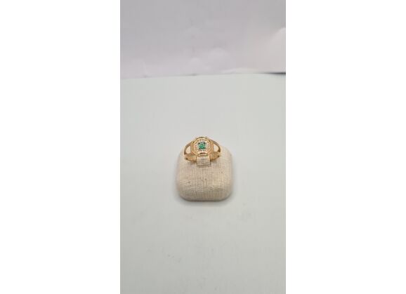 Image Bague Plaqué or Pierre verte