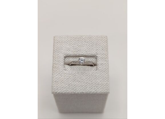 Image Bague Or blanc Oxyde de zirconium Sans