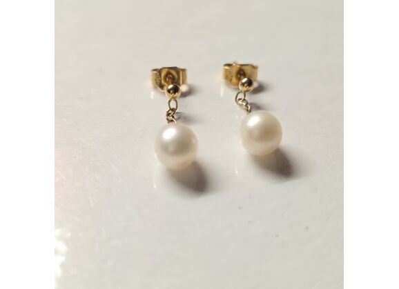 Image Boucles d'oreilles Or jaune Perle Sans