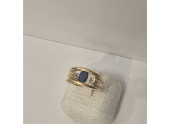 Image Bague Or jaune Saphir Sans