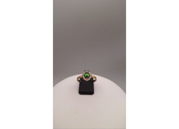 Image Bague Plaqué or Pierre verte