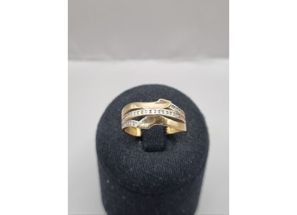 Image Bague Or jaune Oxyde de zirconium Oxyde de zirconium