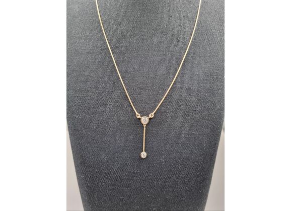 Image Collier Or jaune Oxyde de zirconium Oxyde de zirconium