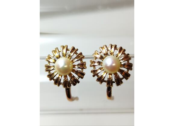 Image Boucles d'oreilles Or jaune Perle Sans
