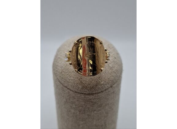 Image Bague Or jaune Oxyde de zirconium Oxyde de zirconium