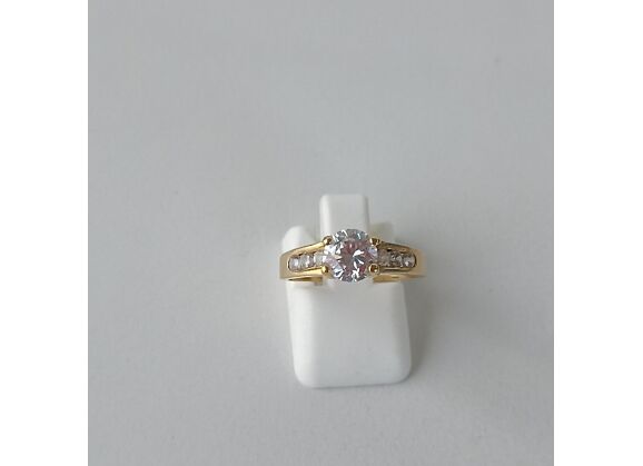 Image Bague Or jaune Oxyde de zirconium Oxyde de zirconium