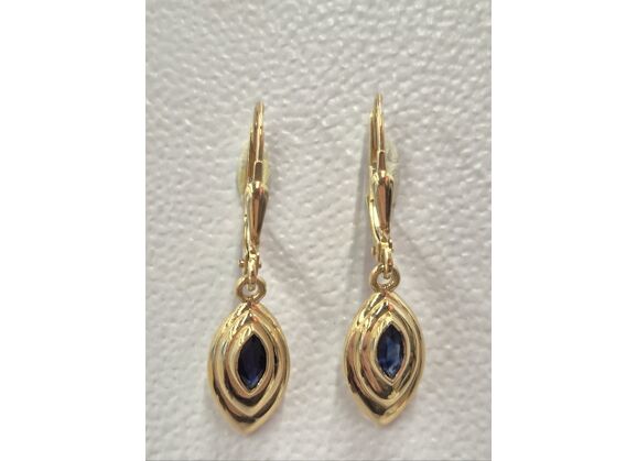 Image Boucles d'oreilles Or jaune Saphir Saphir