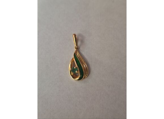 Image Pendentif Or jaune Emeraude Sans
