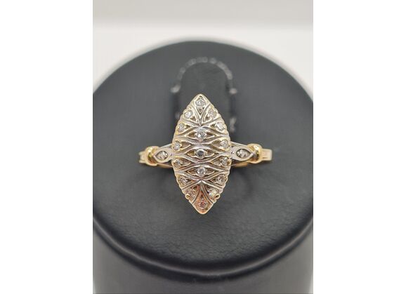 Image Bague Or jaune Or blanc Diamant Diamant