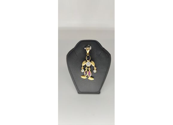 Image Pendentif Or jaune Saphir Rubis