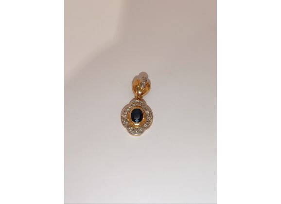Image Pendentif Or jaune Or blanc Saphir Diamant
