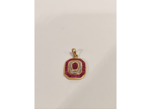Image Pendentif Or jaune Rubis Diamant