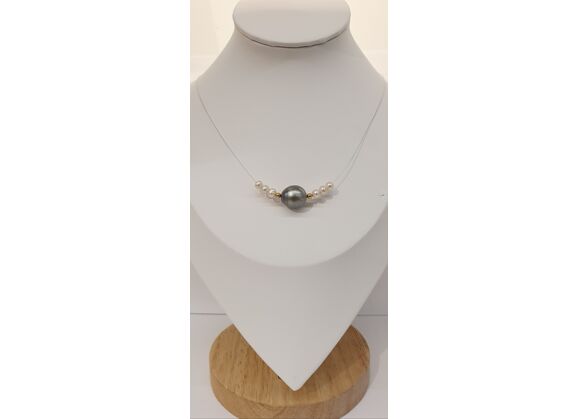 Image Collier Or jaune Perle d'eau douce