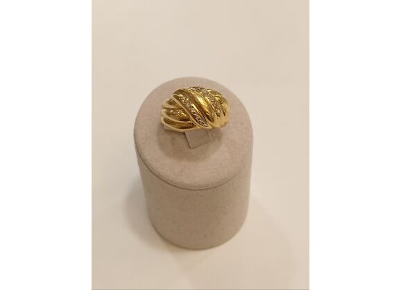 Image Bague Or jaune Oxyde de zirconium Oxyde de zirconium