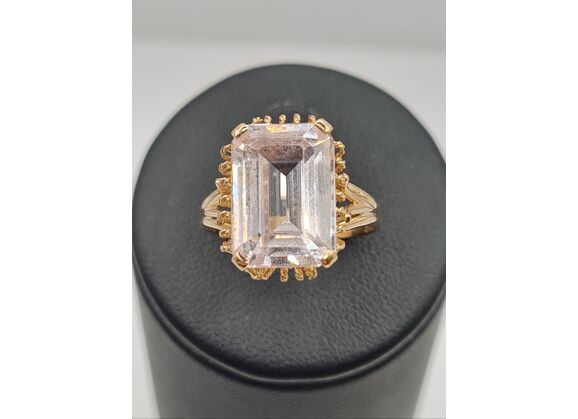 Image Bague Or jaune Pierre blanche