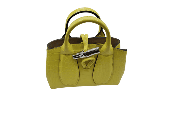 Image Sac à main LONGCHAMPS Roseau Porté main Cuir de veau Vert