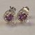 Image Boucles d'oreilles Or blanc Diamant Pierre violette