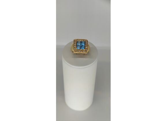 Image Bague Or jaune Topaze Diamant