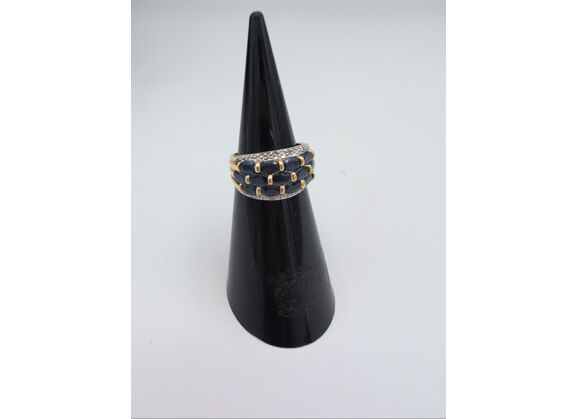 Image Bague Or jaune Saphir Diamant