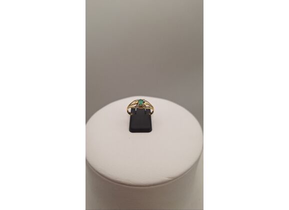 Image Bague Or jaune Or blanc Emeraude Sans