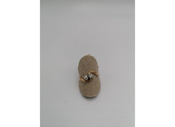 Image Bague Or jaune Diamant Perle