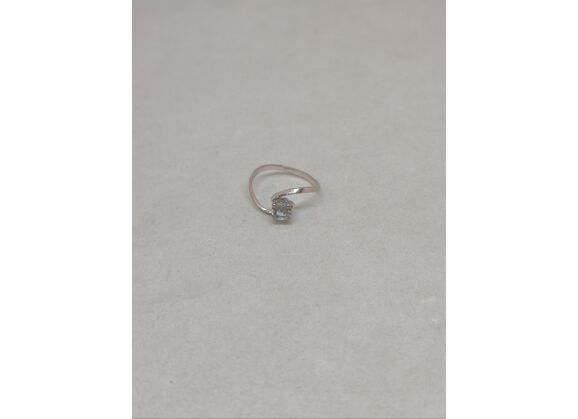 Image Bague Or blanc Pierre bleue Sans