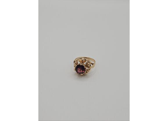 Image Bague Or jaune Pierre orange Sans