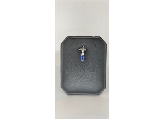 Image Pendentif Or blanc Saphir Diamant