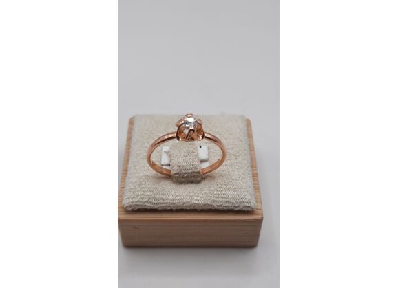 Image Bague Or jaune Oxyde de zirconium