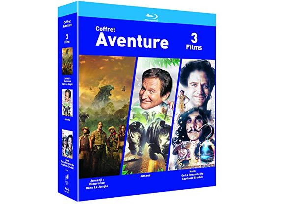 Image Blu-Ray COFFRET AVENTURE Blu-ray - Jumanji - Jumanji : Bienvenue dans la jungle - Hook- Exclusif Amazon