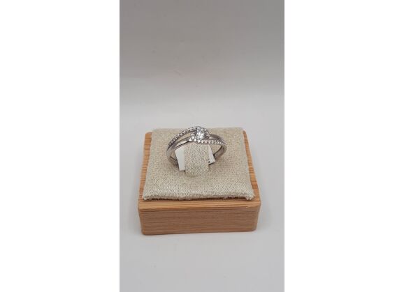 Image Bague Or blanc Oxyde de zirconium