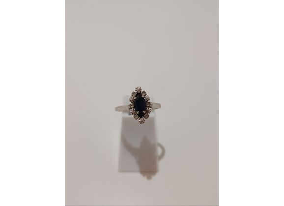 Image Bague Or blanc Saphir Oxyde de zirconium