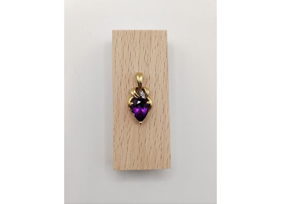 Image Pendentif Or jaune Diamant Améthyste