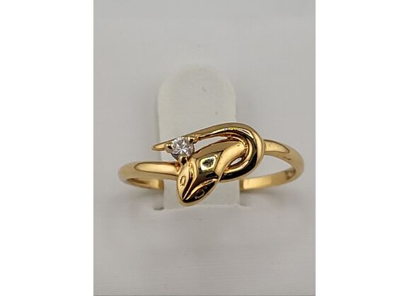 Image Bague Or jaune Pierres blanches